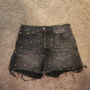 Levi's wedgie shorts size 26 black embellished